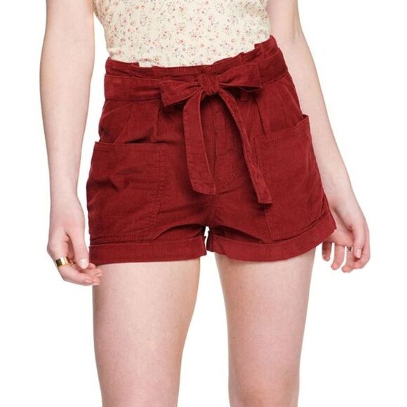 SO High Rise Mom Shorts Juniors SZ 3 NWT Corduroy Casual Autumn Fall Rust Twee - Picture 1 of 5